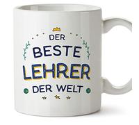 MUGFFINS Tazas para MAESTRO hombre - En Alemán - Beste der Welt - 11 oz / 330 ml - Regalo original y divertido
