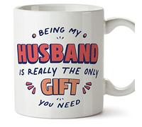 MUGFFINS Tazas para MARIDO/ESPOSO - En Inglés - I'm the only gift you need - 11 oz / 330 ml - Regalo original y divertido