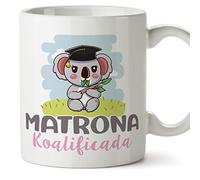 MUGFFINS Tazas para MATRONA mujer - En Español - Koalificado/koalificada - 11 oz / 330 ml - Regalo original y divertido