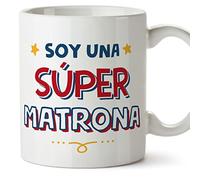 MUGFFINS Tazas para MATRONA mujer - En Español - Soy Súper - 11 oz / 330 ml - Regalo original y divertido