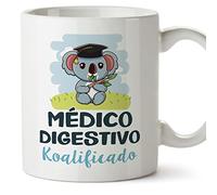 MUGFFINS Tazas para MÉDICO DIGESTIVO hombre - En Español - Koalificado/koalificada - 11 oz / 330 ml - Regalo original y divertido