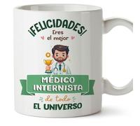 MUGFFINS Tazas para MÉDICO INTERNISTA hombre - En Español - Mejor Universo Trofeo - 11 oz / 330 ml - Regalo original y divertido