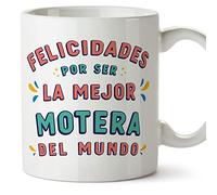 MUGFFINS Tazas para MOTERA mujer - En Español - Felicidades por ser el mejor - 11 oz / 330 ml - Regalo original y divertido