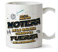 MUGFFINS Tazas para MOTERA mujer - En Español - Mejor de la Galaxia Cuando Fuerza me Acompaña - 11 oz / 330 ml - Regalo original y divertido