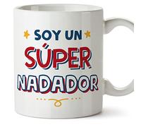 MUGFFINS Tazas para NADADOR hombre - En Español - Soy Súper - 11 oz / 330 ml - Regalo original y divertido