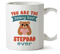 MUGFFINS Tazas para PADRASTRO - En Inglés - You Are the Beary Best - 11 oz / 330 ml - Regalo original y divertido