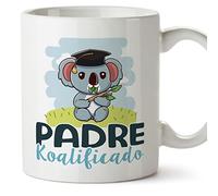 MUGFFINS Tazas para PADRE/PAPÁ - En Español - Koalificado/koalificada - 11 oz / 330 ml - Regalo original y divertido
