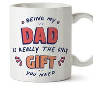 MUGFFINS Tazas para PADRE/PAPÁ - En Inglés - I'm the only gift you need - 11 oz / 330 ml - Regalo original y divertido