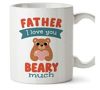 MUGFFINS Tazas para PADRE/PAPÁ - En Inglés - Love You Beary Much - 11 oz / 330 ml - Regalo original y divertido