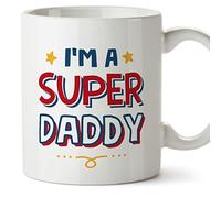 MUGFFINS Tazas para PAPI - En Inglés - I'm Super - 11 oz / 330 ml - Regalo original y divertido