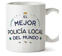 MUGFFINS Tazas para POLICÍA LOCAL hombre - En Español - Mejor del Mundo - 11 oz / 330 ml - Regalo original y divertido