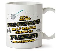 MUGFFINS Tazas para PROCURADORA mujer - En Español - Mejor de la Galaxia Cuando Fuerza me Acompaña - 11 oz / 330 ml - Regalo original y divertido