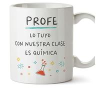 MUGFFINS Tazas para PROFESOR DE QUÍMICA - En Español - Profe nuestra clase química - 11 oz / 330 ml - Regalo original y divertido