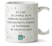 MUGFFINS Tazas para PROFESOR - En Español - Café base alimentación - 11 oz / 330 ml - Regalo original y divertido