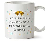 MUGFFINS Tazas para PROFESOR - En Español - Clase termina yo digo - 11 oz / 330 ml - Regalo original y divertido