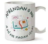 MUGFFINS Tazas para PROFESOR - En Español - Igual me pagan - 11 oz / 330 ml - Regalo original y divertido