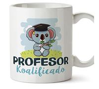 MUGFFINS Tazas para PROFESOR hombre - En Español - Koalificado/koalificada - 11 oz / 330 ml - Regalo original y divertido