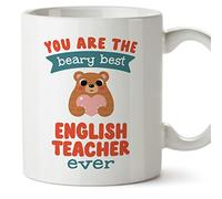 MUGFFINS Tazas para PROFESORA DE INGLÉS - En Inglés - You Are the Beary Best - 11 oz / 330 ml - Regalo original y divertido