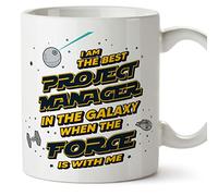 MUGFFINS Tazas para PROJECT MANAGER - En Inglés - Best in The Galaxy The Force is With Me - 11 oz / 330 ml - Regalo original y divertido