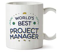 MUGFFINS Tazas para PROJECT MANAGER - En Inglés - World's Best - 11 oz / 330 ml - Regalo original y divertido