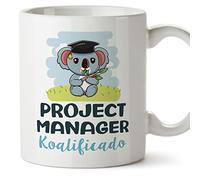 MUGFFINS Tazas para PROJECT MANAGER hombre - En Español - Koalificado/koalificada - 11 oz / 330 ml - Regalo original y divertido