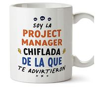 MUGFFINS Tazas para PROJECT MANAGER mujer - En Español - Todos te advirtieron - 11 oz / 330 ml - Regalo original y divertido