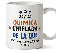 MUGFFINS Tazas para QUÍMICA mujer - En Español - Todos te advirtieron - 11 oz / 330 ml - Regalo original y divertido