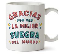 MUGFFINS Tazas para SUEGRA - En Español - Gracias por ser el mejor - 11 oz / 330 ml - Regalo original y divertido