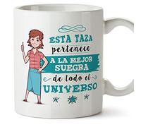 MUGFFINS Tazas para SUEGRA - En Español - Mejor Familia del Universo - 11 oz / 330 ml - Regalo original y divertido