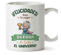 MUGFFINS Tazas para SUEGRA - En Español - Mejor Universo Trofeo - 11 oz / 330 ml - Regalo original y divertido