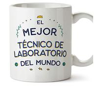 MUGFFINS Tazas para TÉCNICO DE LABORATORIO hombre - En Español - Mejor del Mundo - 11 oz / 330 ml - Regalo original y divertido