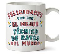 MUGFFINS Tazas para TÉCNICO DE RAYOS hombre - En Español - Felicidades por ser el mejor - 11 oz / 330 ml - Regalo original y divertido