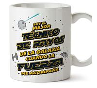MUGFFINS Tazas para TÉCNICO DE RAYOS hombre - En Español - Mejor de la Galaxia Cuando Fuerza me Acompaña - 11 oz / 330 ml - Regalo original y divertido