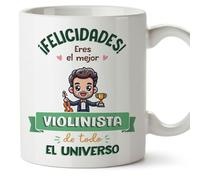 MUGFFINS Tazas para VIOLINISTA hombre - En Español - Mejor Universo Trofeo - 11 oz / 330 ml - Regalo original y divertido