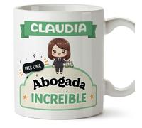 MUGFFINS Tazas Personalizadas para ABOGADA mujer - En Español - Eres increíble - Kawaii - 11 oz / 330 ml - Regalo Personalizable original y divertido