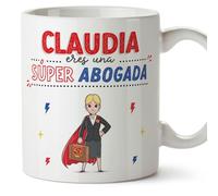 MUGFFINS Tazas Personalizadas para ABOGADA mujer - En Español - ¡Eres Súper! - 11 oz / 330 ml - Regalo Personalizable original y divertido