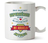 MUGFFINS Tazas Personalizadas para ABUELO - En Español - Hay muchos súper héroes - 11 oz / 330 ml - Regalo personalizable original y divertido