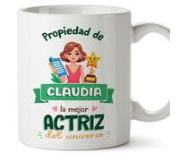 MUGFFINS Tazas Personalizadas para ACTRIZ mujer - En Español - Propiedad de - 11 oz / 330 ml - Regalo Personalizable original y divertido