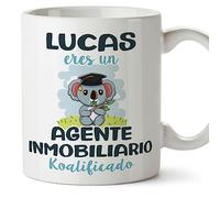 MUGFFINS Tazas Personalizadas para AGENTE INMOBILIARIO - En Español - Koalificados Personalizados - 11 oz / 330 ml - Regalo Personalizable original y divertido