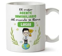 MUGFFINS Tazas Personalizadas para AGENTE INMOBILIARIO hombre - En Español - Eres Mejor del Mundo - 11 oz / 330 ml - Regalo Personalizable original y divertido