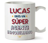 MUGFFINS Tazas Personalizadas para AGENTE INMOBILIARIO hombre - En Español - Eres Súper - 11 oz / 330 ml - Regalo Personalizable original y divertido