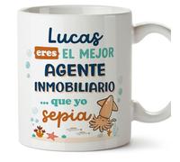 MUGFFINS Tazas Personalizadas para AGENTE INMOBILIARIO hombre - En Español - Mejor que yo Sepia - 11 oz / 330 ml - Regalo Personalizable original y divertido