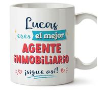 MUGFFINS Tazas Personalizadas para AGENTE INMOBILIARIO hombre - En Español - Sigue así! - 11 oz / 330 ml - Regalo Personalizable original y divertido