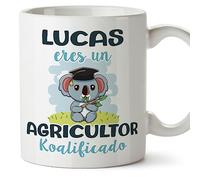 MUGFFINS Tazas Personalizadas para AGRICULTOR - En Español - Koalificados Personalizados - 11 oz / 330 ml - Regalo Personalizable original y divertido