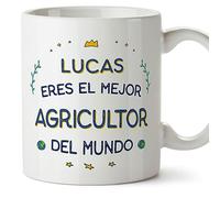 MUGFFINS Tazas Personalizadas para AGRICULTOR hombre - En Español - Mejor del Mundo - 11 oz / 330 ml - Regalo Personalizable original y divertido