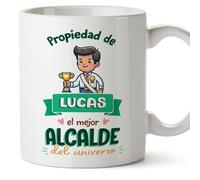 MUGFFINS Tazas Personalizadas para ALCALDE hombre - En Español - Propiedad de - 11 oz / 330 ml - Regalo Personalizable original y divertido