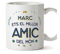 MUGFFINS Tazas Personalizadas para AMIGO - En Catalán - Millor del Món - 11 oz / 330 ml - Regalo personalizable original y divertido