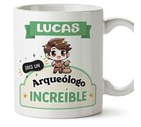 MUGFFINS Tazas Personalizadas para ARQUEÓLOGO hombre - En Español - Eres increíble - Kawaii - 11 oz / 330 ml - Regalo Personalizable original y divertido