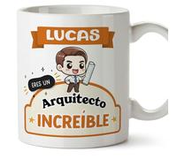 MUGFFINS Tazas Personalizadas para ARQUITECTO hombre - En Español - Eres increíble - Kawaii - 11 oz / 330 ml - Regalo Personalizable original y divertido
