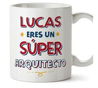 MUGFFINS Tazas Personalizadas para ARQUITECTO hombre - En Español - Eres Súper - 11 oz / 330 ml - Regalo Personalizable original y divertido